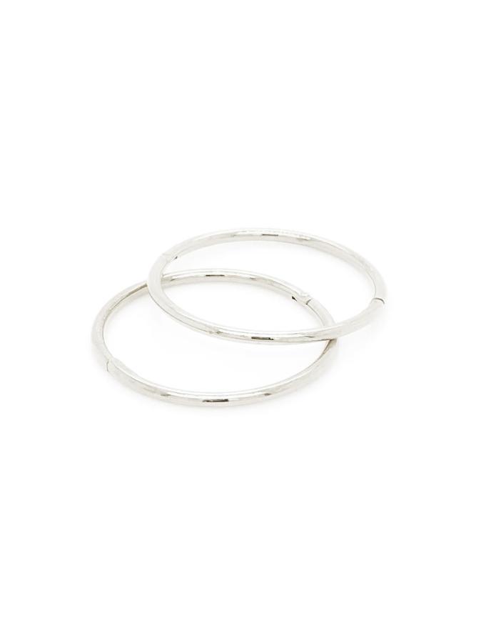 XL Jumbo Plain Sleeper Hoop Earrings in Sterling Silver