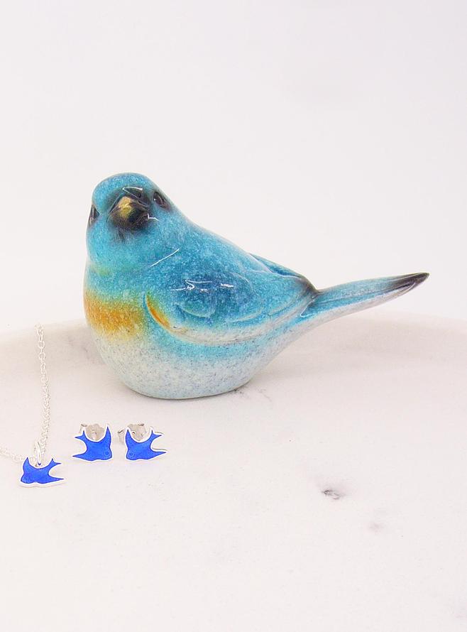 Cute Little Bluebird of Happiness Figurine