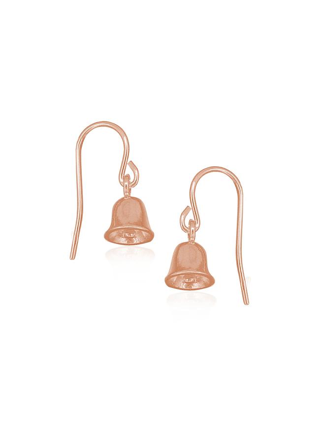 Beautiful Bell Charm Earrings in 9ct Rose Gold