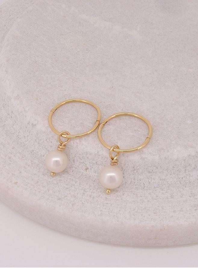 Medium 6-7mm Pearl Drops for Sleeper Earrings in 9ct Gold