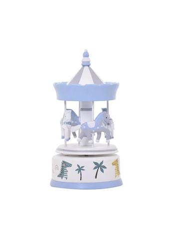 Baby Boy Wooden Merry Go Round Musical Carousel in Blue