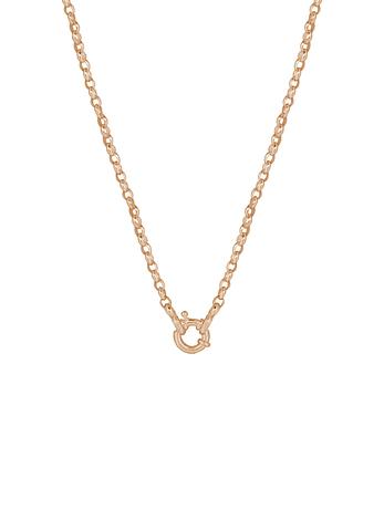 Solid Oval Belcher Bolt Ring Necklace Chain in 9ct Rose Gold