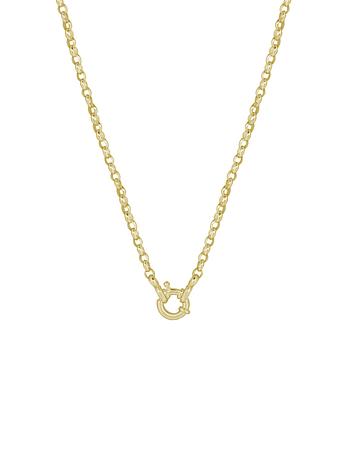 Solid Oval Belcher Bolt Ring Necklace Chain in 9ct Gold