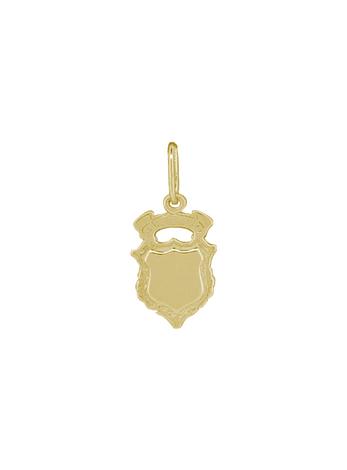 Unisex Small Shield Crest Charm Pendant in 9ct Gold