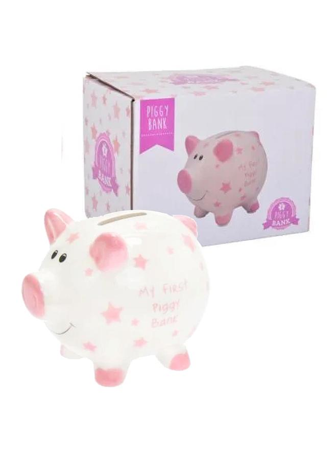 My First Piggy Bank in Small Baby Pink