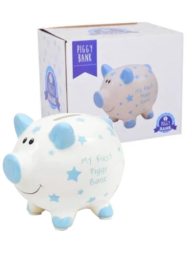 My First Piggy Bank in Baby Blue