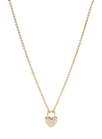 Pastiche Stolen Heart Tag Necklace in 14k Yellow Gold Plated