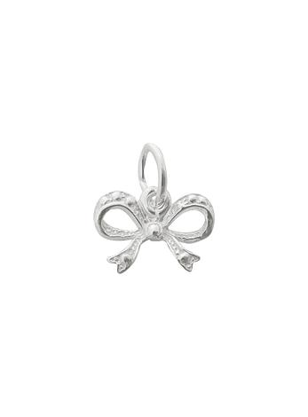 Small Bow Ribbon Charm Pendant in Sterling Silver
