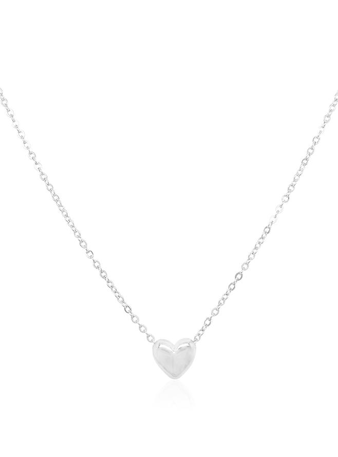 Pastiche Floating Love Heart Necklace in Sterling Silver