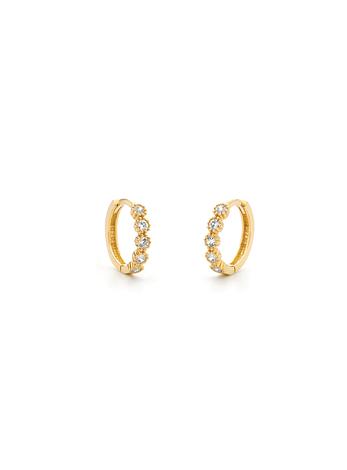 Aurelia CZ Small Huggie Hoop Earrings in 9ct Gold