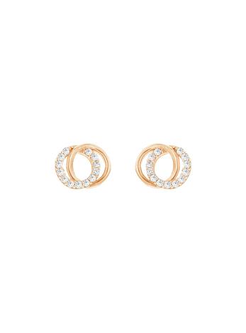 Aurelia CZ Interlocking Circle Stud Earrings in 9ct Rose Gold