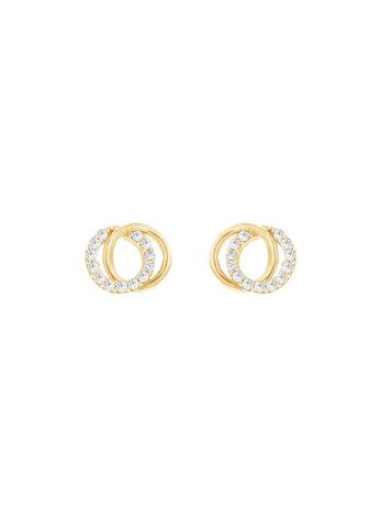 Aurelia CZ Interlocking Circle Stud Earrings in 9ct Gold
