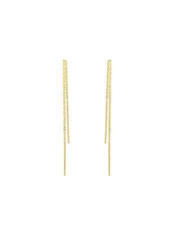 Cable Chain Thread Earrings in 9ct Gold