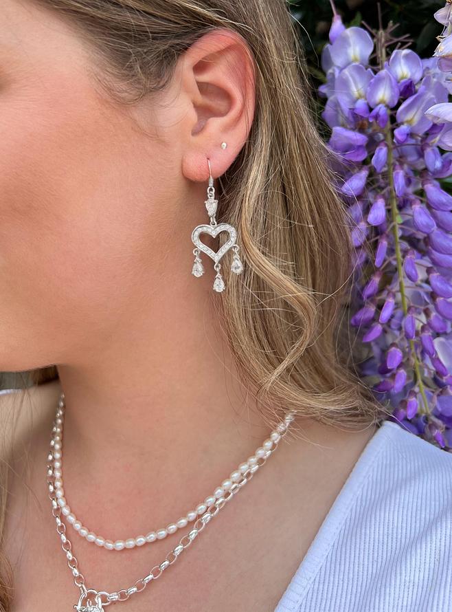 Chloe CZ Chandelier Drop Earrings in Sterling Silver