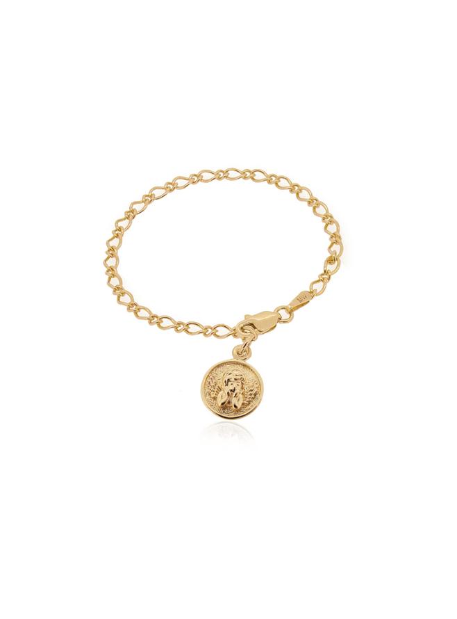 Guardian Angel Cherub Charm Bracelet in 9ct Gold