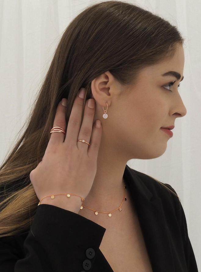 Aurelia 9ct Rose Gold CZ Charm Drops for Sleeper Earrings in 8mm