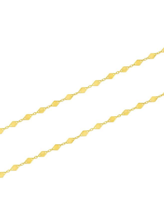 Aurelia Delicate Mini Flat Kite Tag Charm Bracelet in 9ct Gold