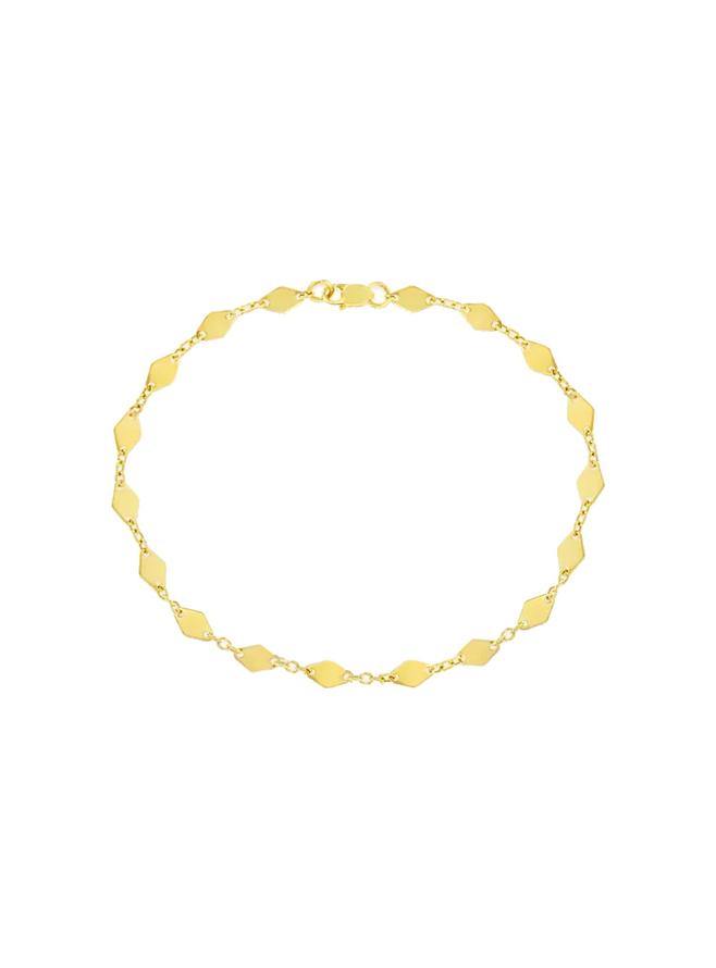 Aurelia Delicate Mini Flat Kite Tag Charm Bracelet in 9ct Gold