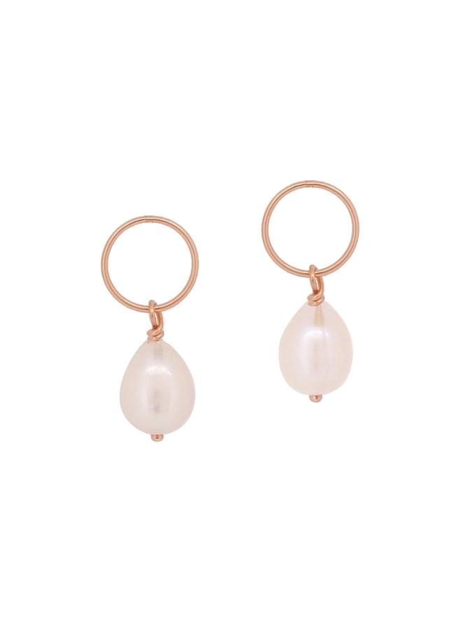 Coco Teardrop Pearl Charms for Sleeper Earrings in 9ct Rose Gold