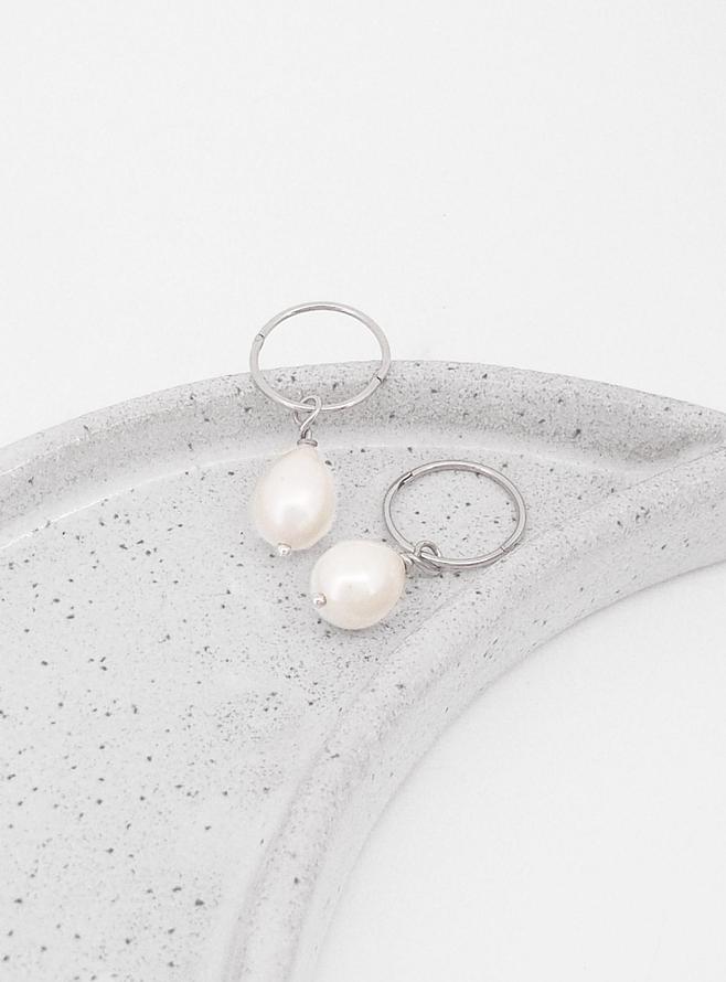 Coco Teardrop Pearl Charms for Sleeper Earrings in Sterling Silver