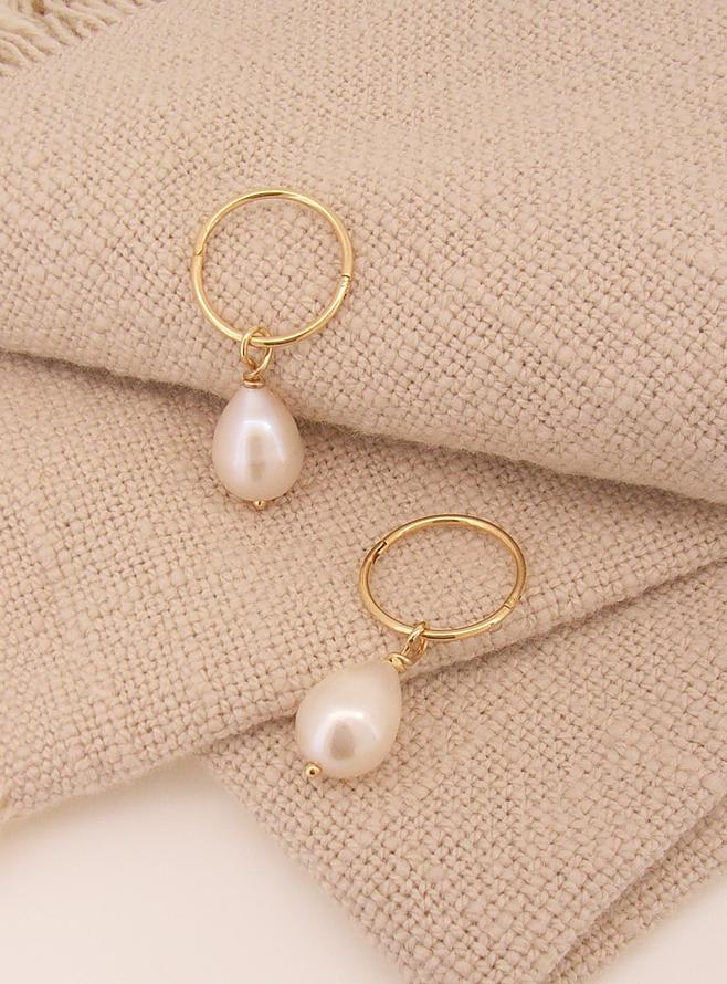 Coco Teardrop Pearl Charms for Sleeper Earrings in 9ct Gold