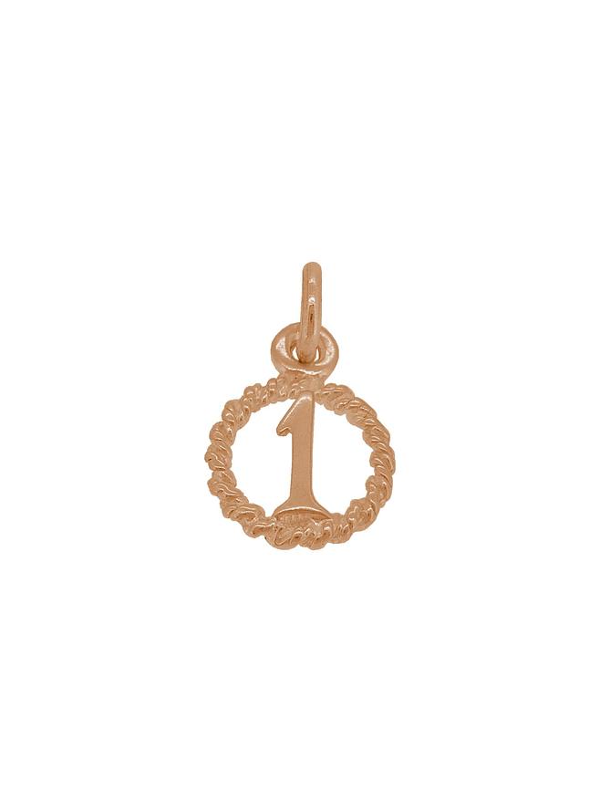 First Birthday Number One 1 Circle Charm in 9ct Rose Gold