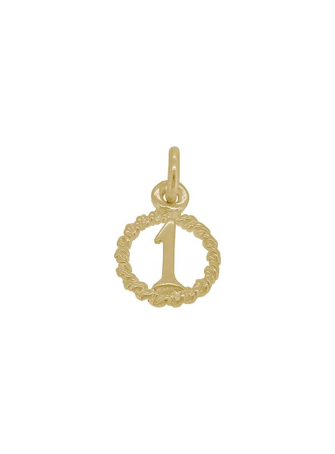 First Birthday Number One 1 Circle Charm in 9ct Gold