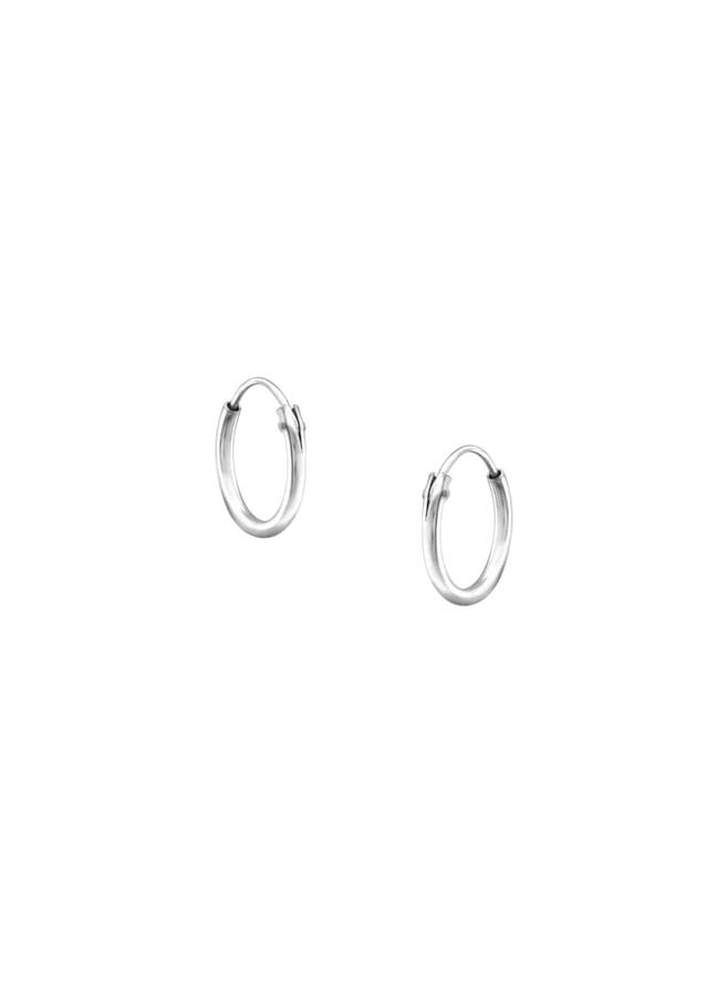 Small Gypsey Endless Hoop Earrings in Silver