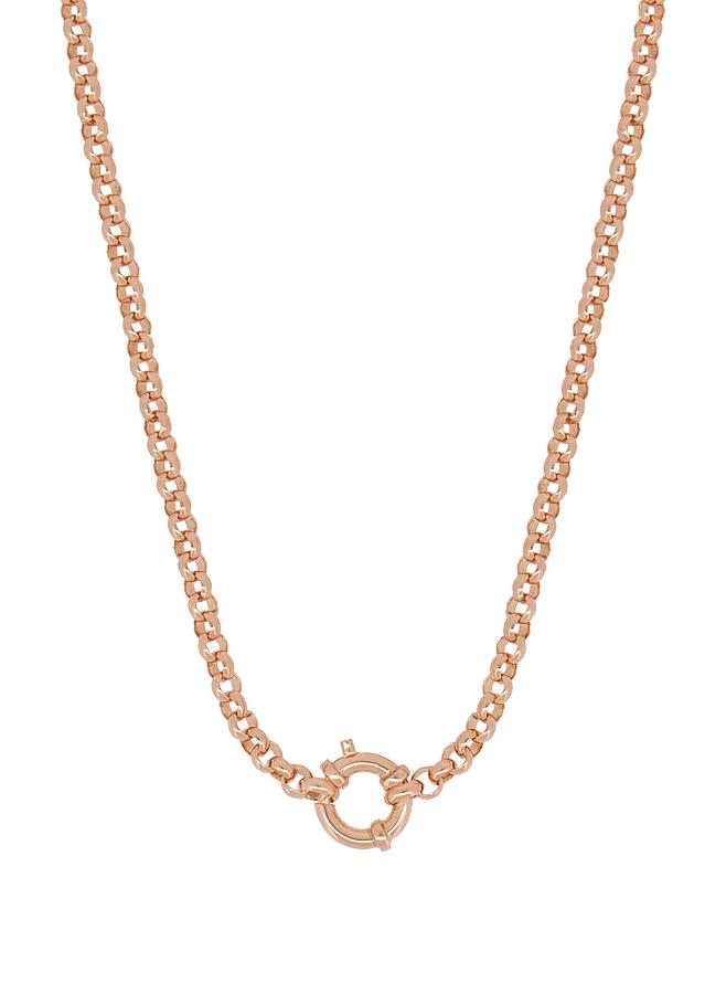Round 3.4mm Belcher Chain Necklace in Solid 9ct Rose Gold
