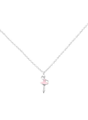 Small Ballet Dancer Ballerina Charm Necklace in Sterling Silver