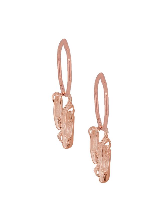 Ballerina Ballet Slippers Charms for Sleeper Earrings in 9ct Rose Gold