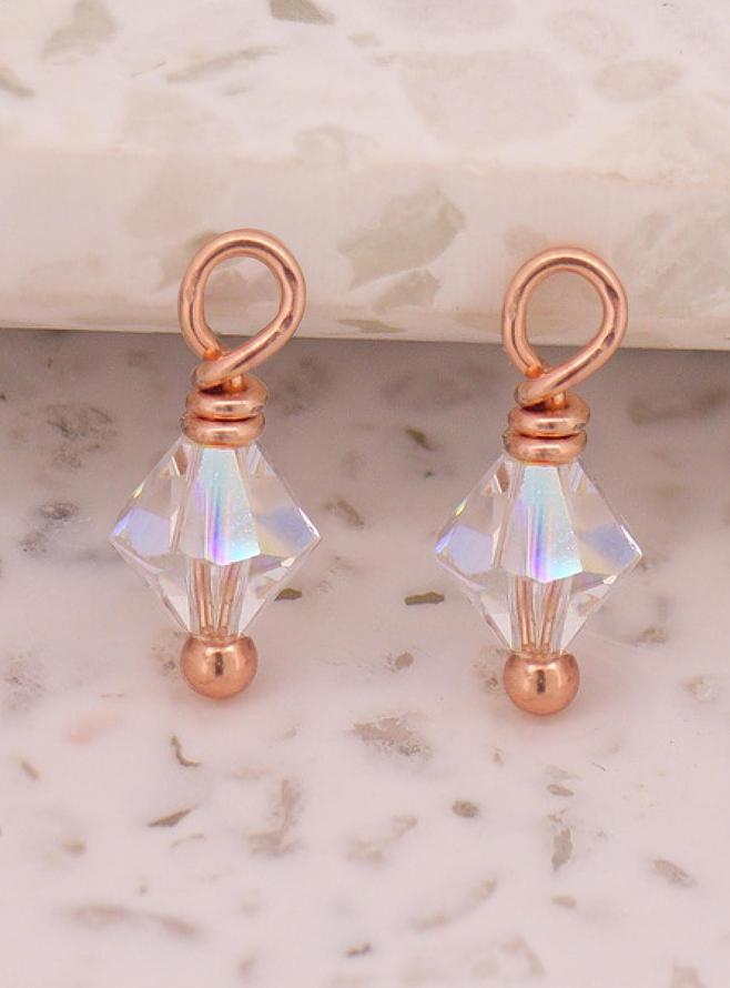 Swarovski Crystal Charms for Sleeper Earrings in 9ct Rose Gold