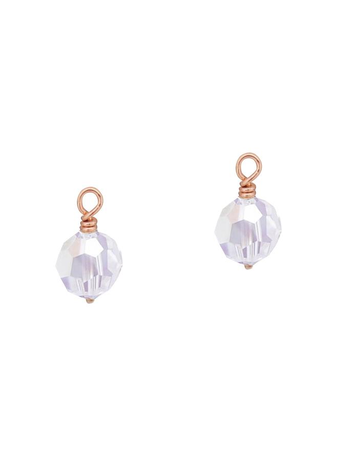 Swarovski Round Charms for Sleeper Earrings in 9ct Rose Gold