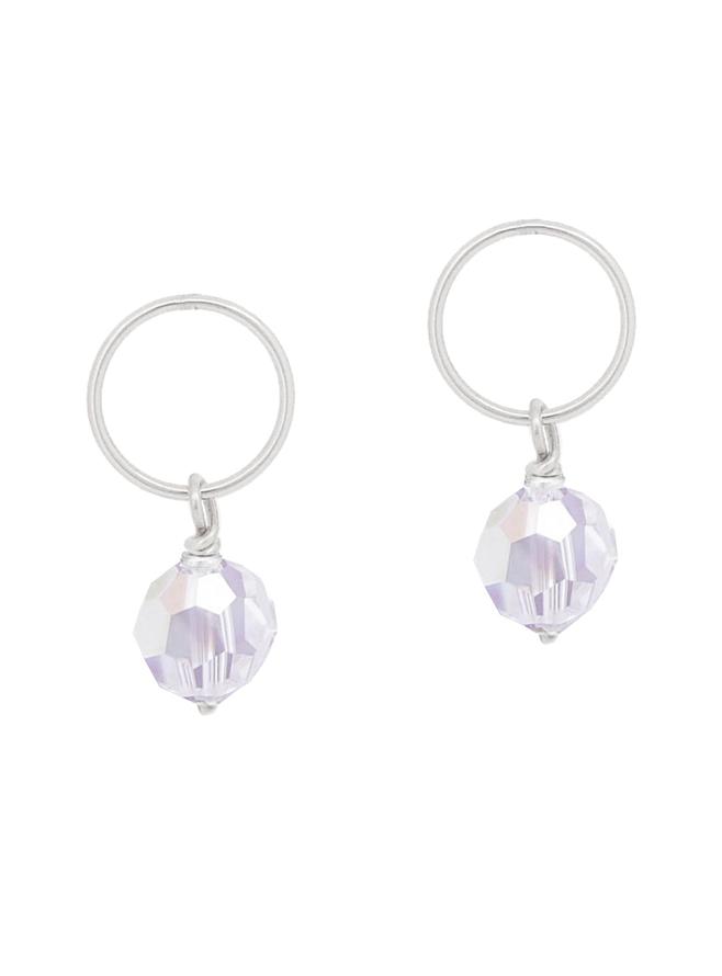 Swarovski Round Charms for Sleeper Earrings in Sterling Silver