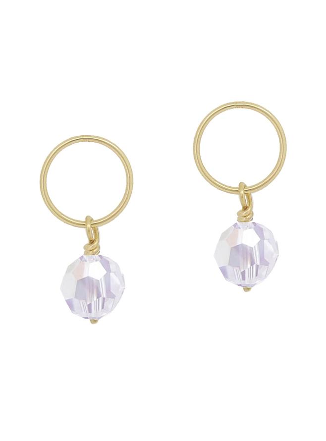 Swarovski Round Charms for Sleeper Earrings in 9ct Gold