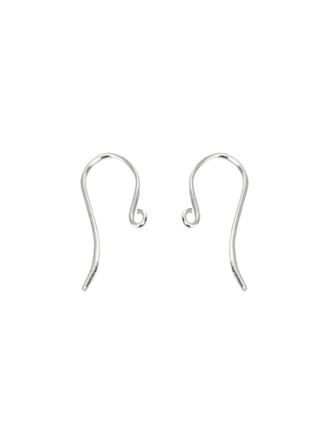 Plain Shepherd Hook Findings for Earrings in Sterling Silver