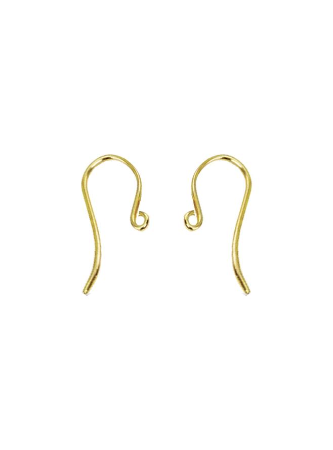Plain Shepherd Hook Findings for Earrings in 9ct Gold