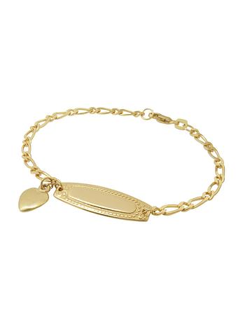 Solid 9ct Gold Love Heart Charm Baby Bracelet