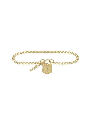 Solid 9ct Gold Shield Padlock Baby Bracelet