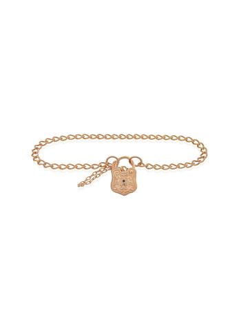 Solid 9ct Rose Gold Shield Padlock Baby Bracelet