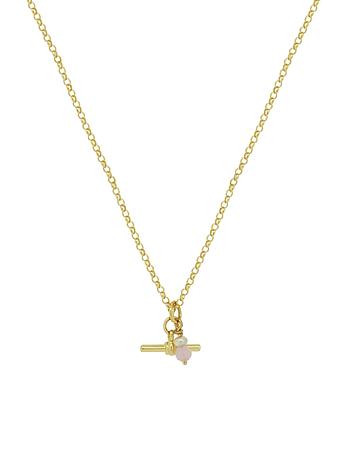 Dainty Small Fob TBar Belcher Necklace in 9ct Gold