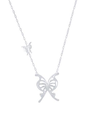 Silver Large Pastiche Butterfly Charm Necklace