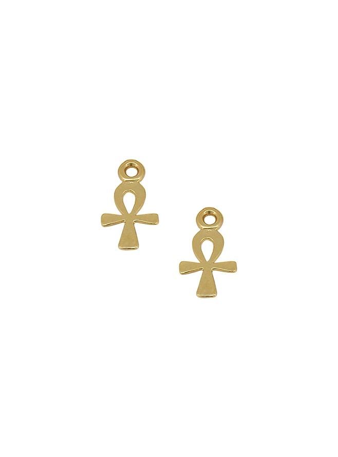 Egyptian Ankh of Life Charms for Sleeper Earrings in 9ct Gold