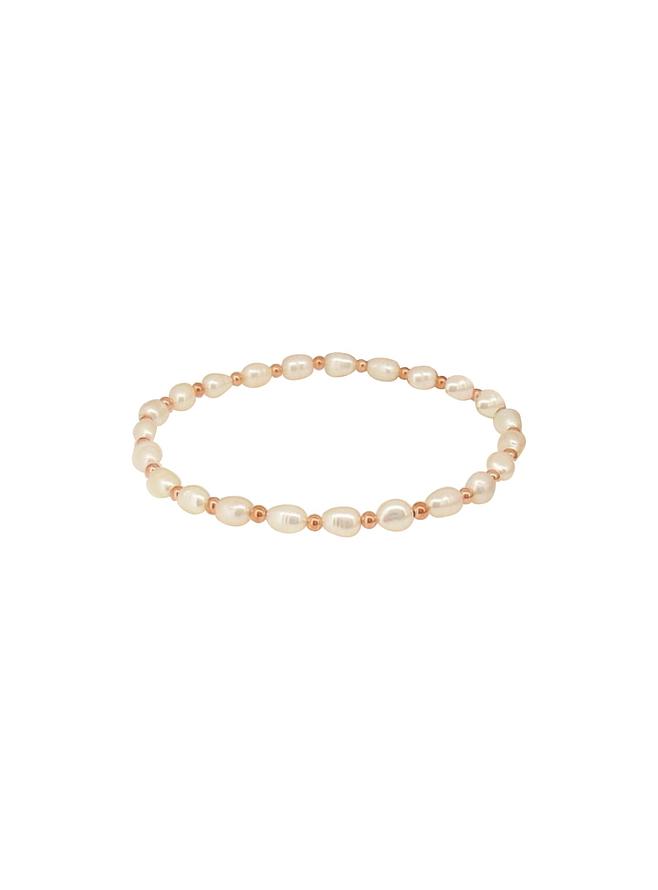 Coco Small to XL Sizes Pearl Ball Bead Bracelet in 9ct Rose Gold