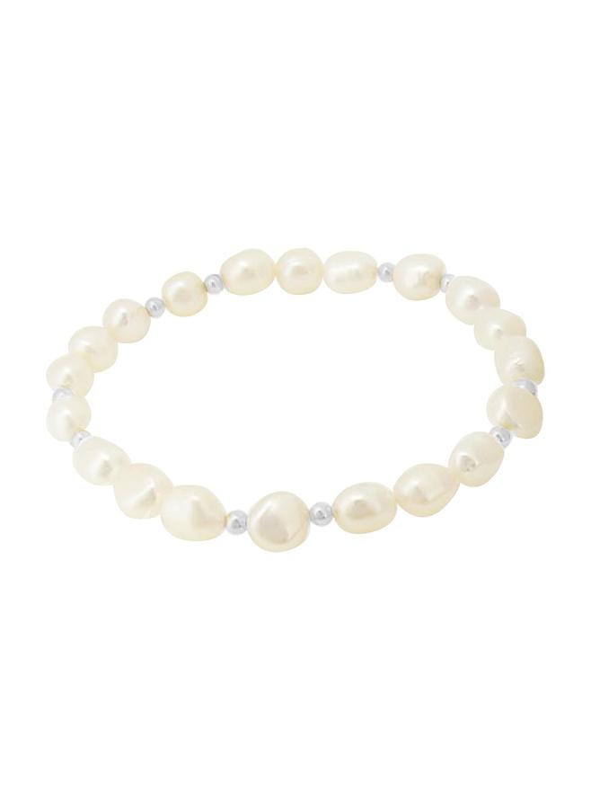 Coco All Sizes Nugget Pearl Ball Bracelet in Silver