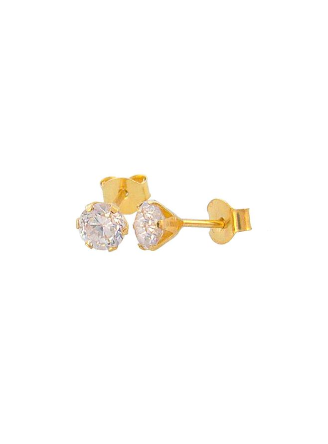 14k Gold Plated Brass Birth CZ Heart Screwback Baby Girl Earrings Silv – Children  Earrings by Lovearing