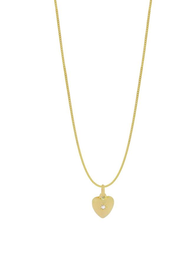 Aurelia Diamond Love Heart Charm Necklace in 9ct Gold