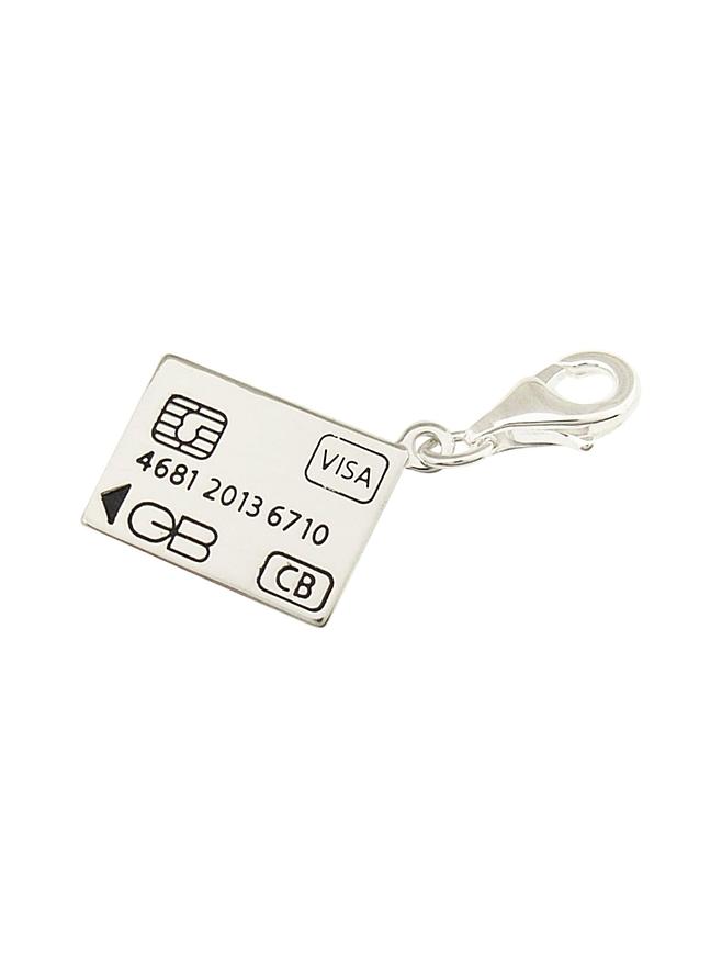 Credit Card Charm Pendant in Sterling Silver