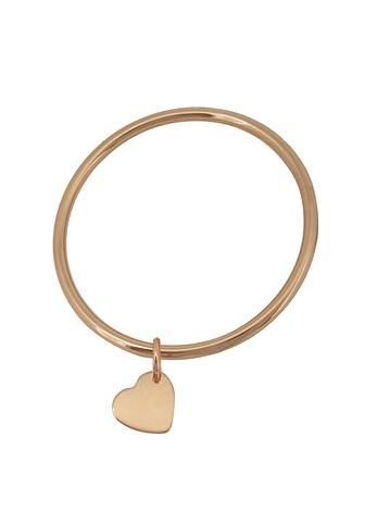 Golf Bangle with Swinging Heart Tag Charm All Sizes in 9ct Rose Gold