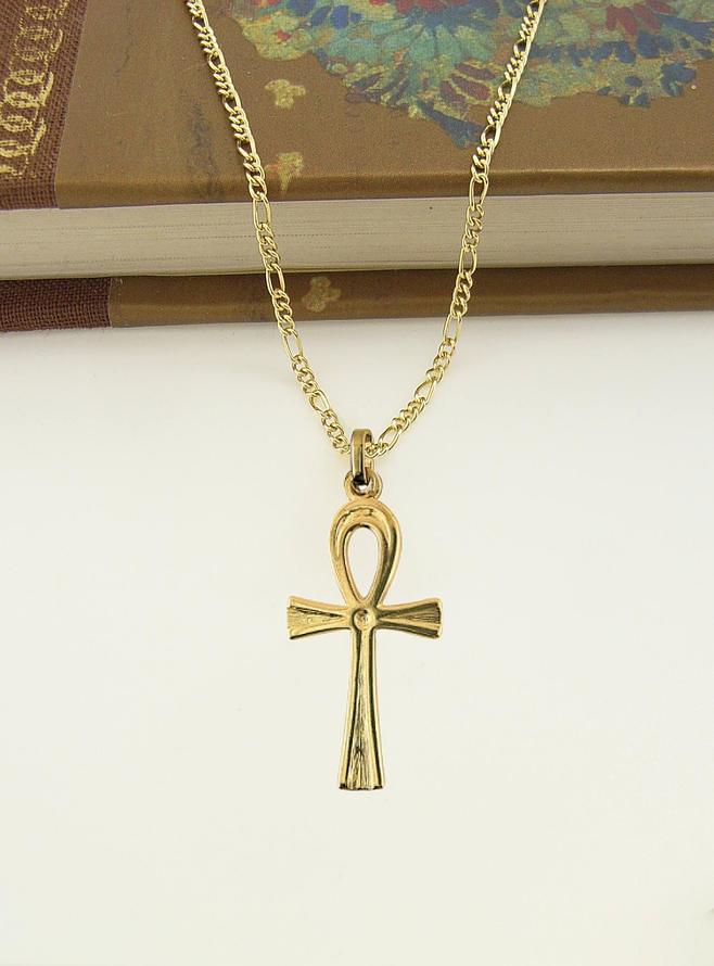 Egyptian 30mm Ankh of Life Charm Pendant in 9ct Gold